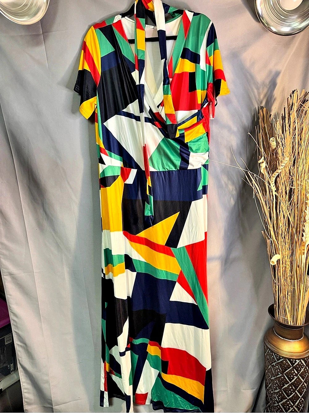 Locryz Women's Abstract Print Maxi Dress